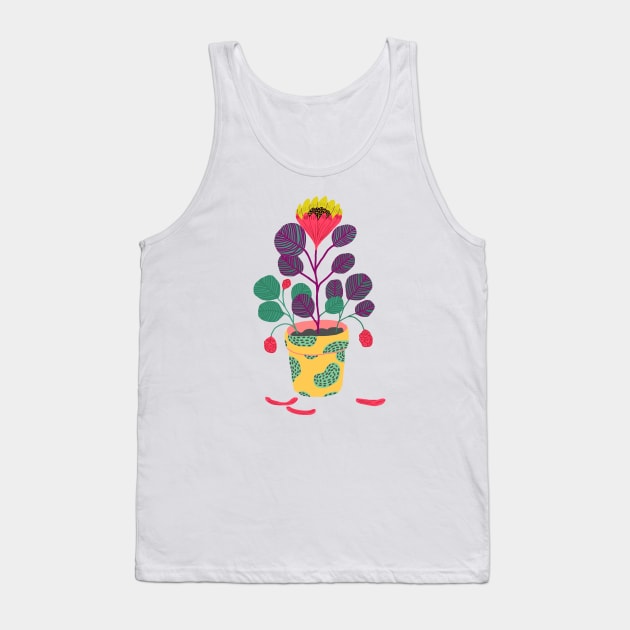 Plant with pink flower Tank Top by ezrawsmith